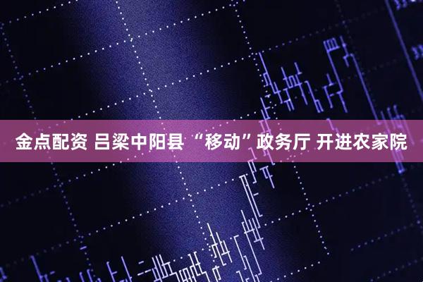 金点配资 吕梁中阳县 “移动”政务厅 开进农家院